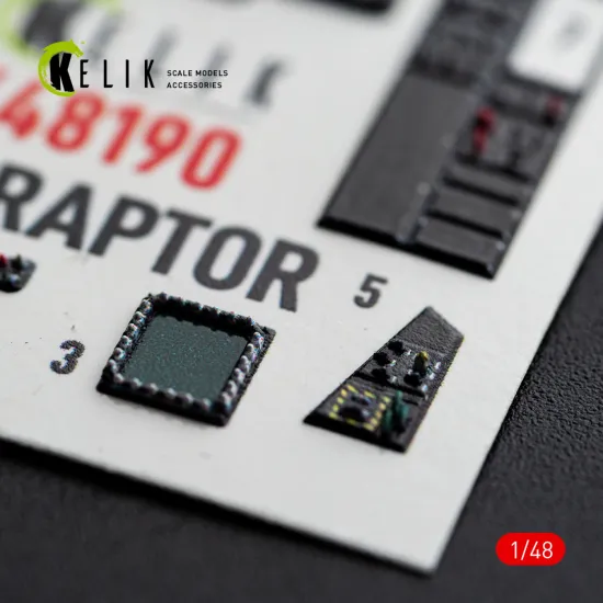 Kelik K48190 1/48 F-22 Raptor - Interior 3d Decals For Hasegawa