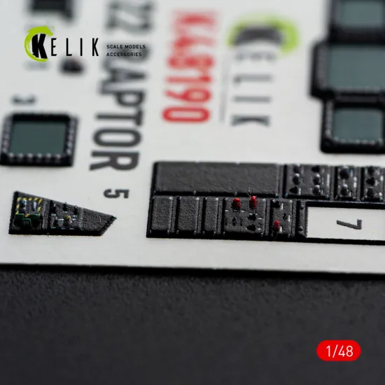 Kelik K48190 1/48 F-22 Raptor - Interior 3d Decals For Hasegawa