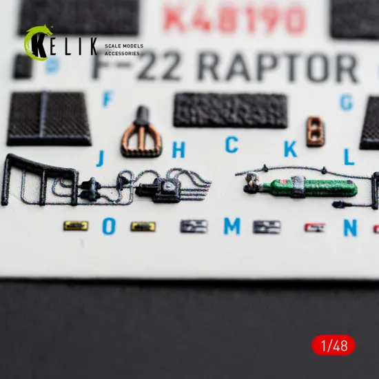Kelik K48190 1/48 F-22 Raptor - Interior 3d Decals For Hasegawa