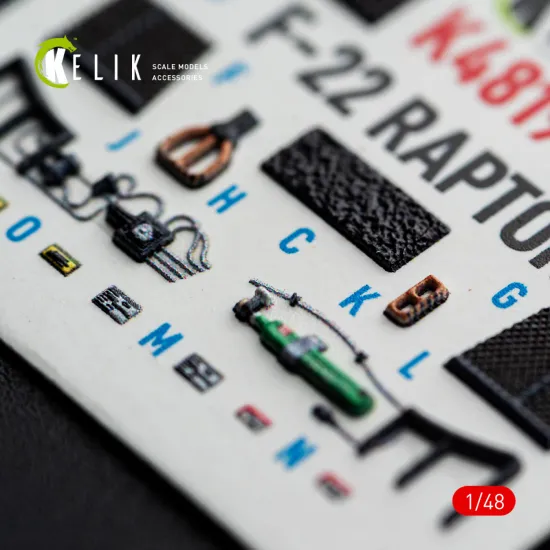 Kelik K48190 1/48 F-22 Raptor - Interior 3d Decals For Hasegawa