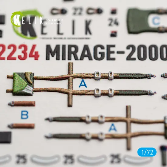 Kelik K72234 1/72 Mirage-2000d Interior 3d Decals For Dreammodel