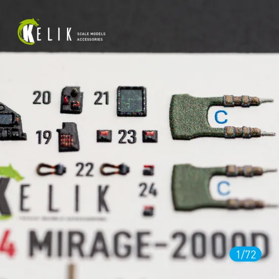 Kelik K72234 1/72 Mirage-2000d Interior 3d Decals For Dreammodel