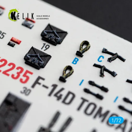 Kelik K72235 1/72 F-14d Tomcat Interior 3d Decals For Tamiya