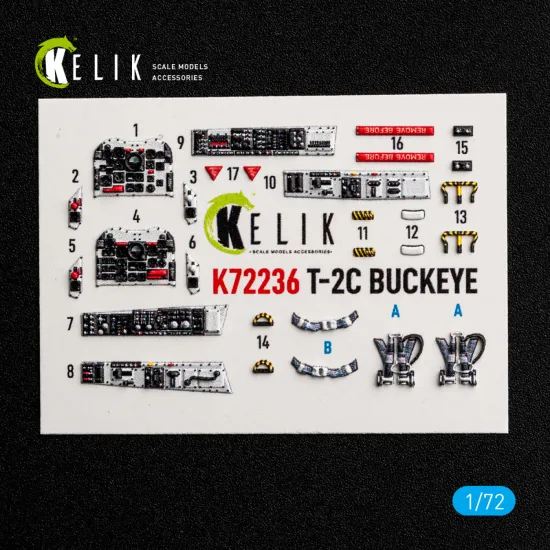 Kelik K72236 1/72 T-2c Buckeye - Interior 3d Decals For Wolfpack