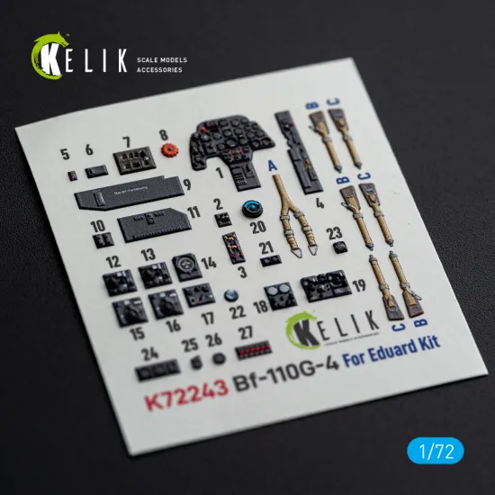 Kelik K72243 1/72 Bf-110g-4- Interior 3d Decals For Eduard Kit