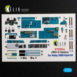 Kelik K72244 1/72 J1n1-s Gekko Interior 3d Decals For Fujimi/Hobby 2000
