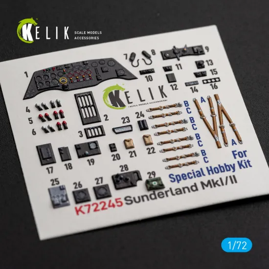 Kelik K72245 1/72 Sunderlend Mki/Ii - Interior 3d Decals For Special Hobby