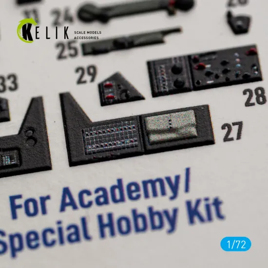 Kelik K72247 1/72 Sb2c-5 - Interior 3d Decals For Academy/Special Hobby