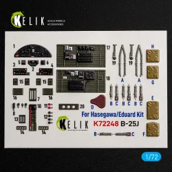 Kelik K72248 1/72 B-25j - Interior 3d Decals For Eduard Kit