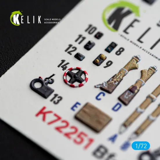 Kelik K72251 1/72 Bf-109 F-2/F-4 - Interior 3d Decals For Eduard