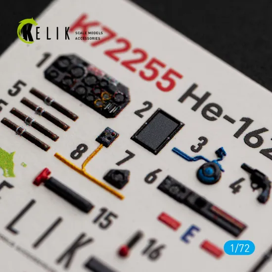 Kelik K72255 1/72 He-162 Spatz - Interior 3d Decals For Special Hobby Kit