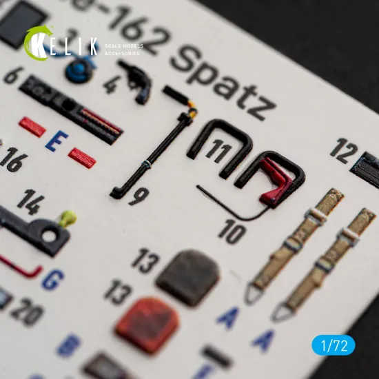 Kelik K72255 1/72 He-162 Spatz - Interior 3d Decals For Special Hobby Kit