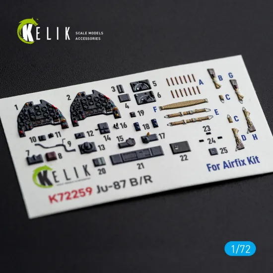 Kelik K72259 1/72 Ju-87 B/R - Interior 3d Decals For Airfix Kit