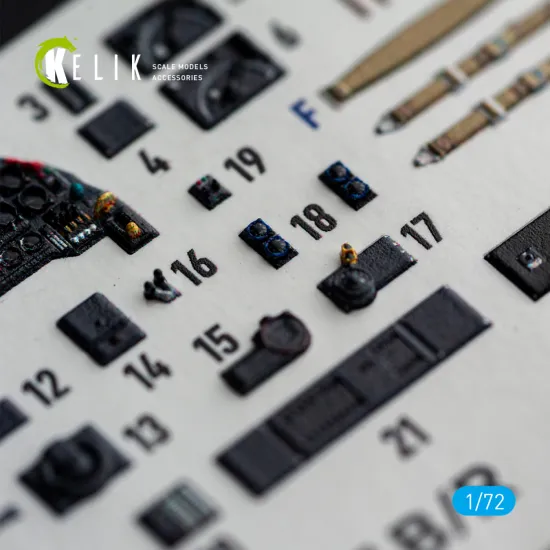 Kelik K72259 1/72 Ju-87 B/R - Interior 3d Decals For Airfix Kit