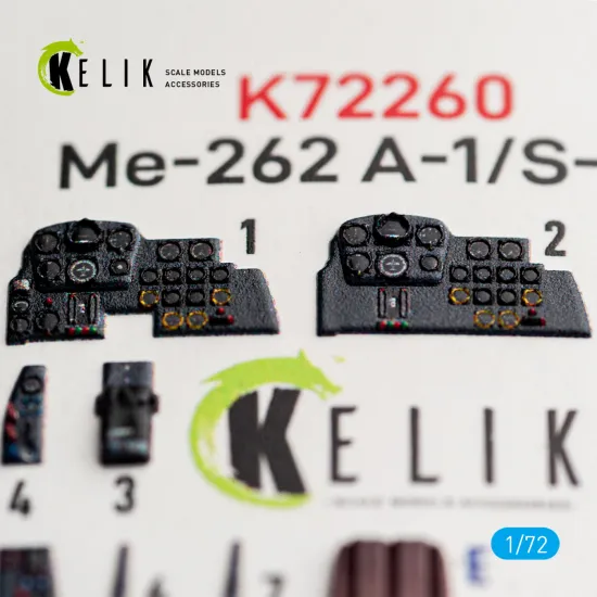 Kelik K72260 1/72 Me-262 A-1/S-92 - Interior 3d Decals For Arma Hobby