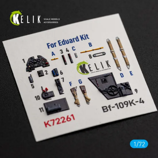 Kelik K72261 1/72 Bf-109k-4 - Interior 3d Decals For Eduard Kit