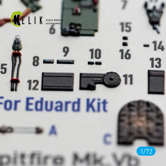 Kelik K72262 1/72 Spitfire Mk.vb - Interior 3d Decals For Eduard Kit