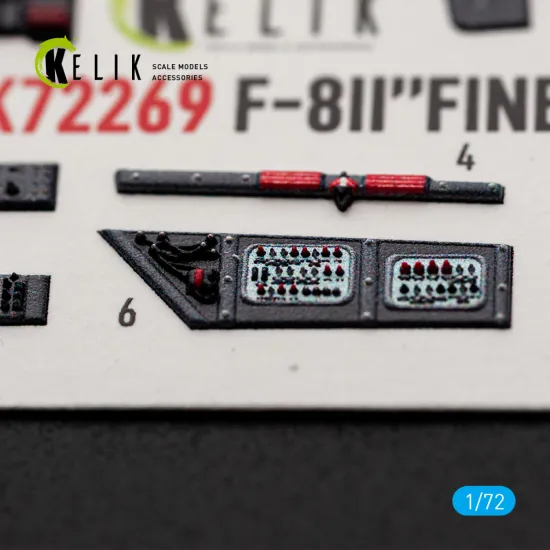 Kelik K72269 1/72 F-8ii Finback-b Interior 3d Decals For Trumpeter Kit