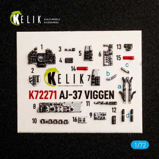 Kelik K72271 1/72 Aj-37 Viggen - Interior 3d Decals For Special Hobby Kit