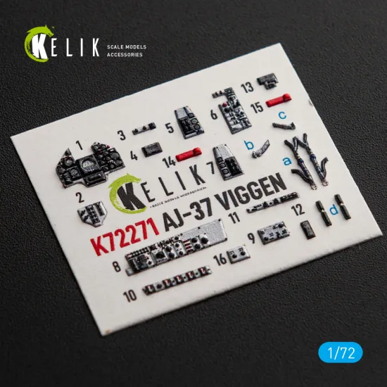 Kelik K72271 1/72 Aj-37 Viggen - Interior 3d Decals For Special Hobby Kit