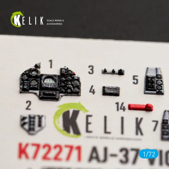 Kelik K72271 1/72 Aj-37 Viggen - Interior 3d Decals For Special Hobby Kit