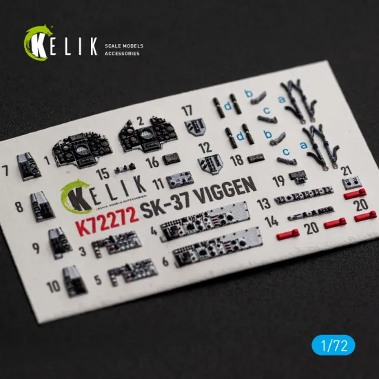 Kelik K72272 1/72 Sk-37 Viggen Interior 3d Decals For Special Hobby Kit