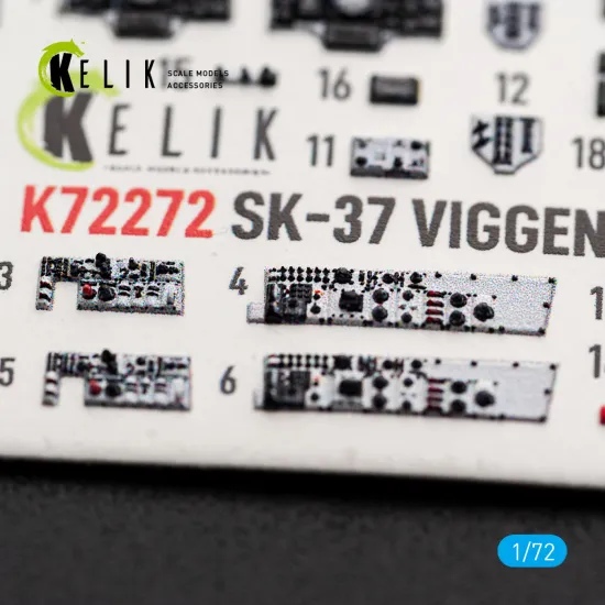 Kelik K72272 1/72 Sk-37 Viggen Interior 3d Decals For Special Hobby Kit