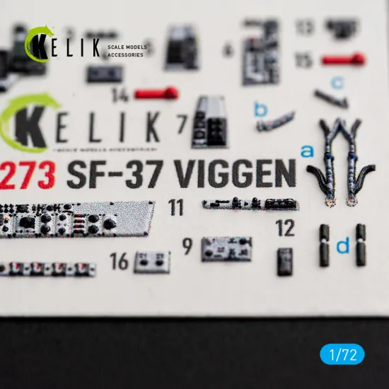 Kelik K72273 1/72 Sf-37 Viggen - Interior 3d Decals For Special Hobby Kit