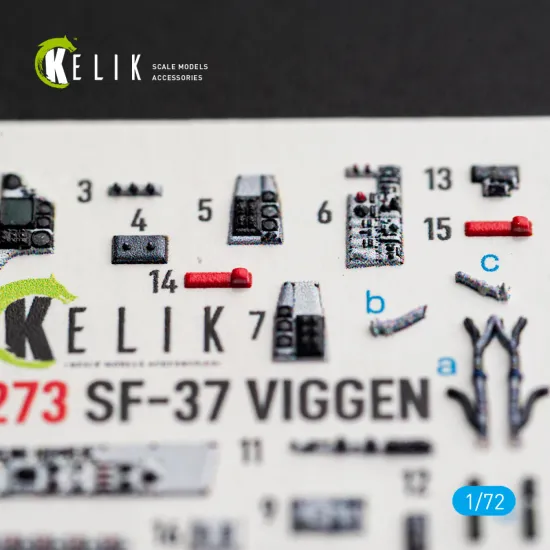 Kelik K72273 1/72 Sf-37 Viggen - Interior 3d Decals For Special Hobby Kit