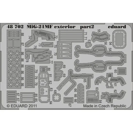 Photoetched set MiG-21MF exterior, for Eduard kit 1/48 Eduard 48702