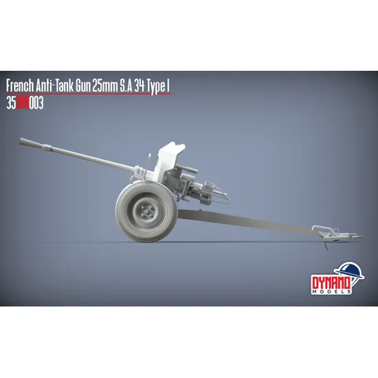 Dynamo Models 35dm003p 1/35 French Anti-tank Gun 25mm S.a 34 Type I Plastic Kit