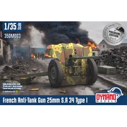 Dynamo Models 35dm003p 1/35 French Anti-tank Gun 25mm S.a 34 Type I Plastic Kit