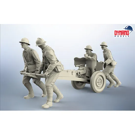 Dynamo Models 35dm003d 1/35 French Anti-tank Gun 25mm S.a 34 Type I And 4 Figures