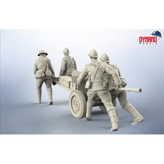 Dynamo Models 35dm003d 1/35 French Anti-tank Gun 25mm S.a 34 Type I And 4 Figures