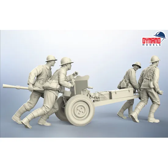 Dynamo Models 35dm003d 1/35 French Anti-tank Gun 25mm S.a 34 Type I And 4 Figures