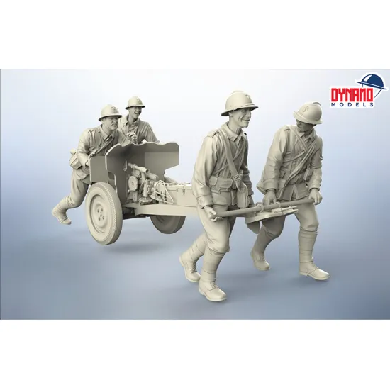 Dynamo Models 35dm003d 1/35 French Anti-tank Gun 25mm S.a 34 Type I And 4 Figures