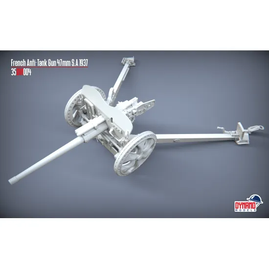 Dynamo Models 35dm004p 1/35 French Anti-tank Gun 47mm S.a 37 Plastic Kit