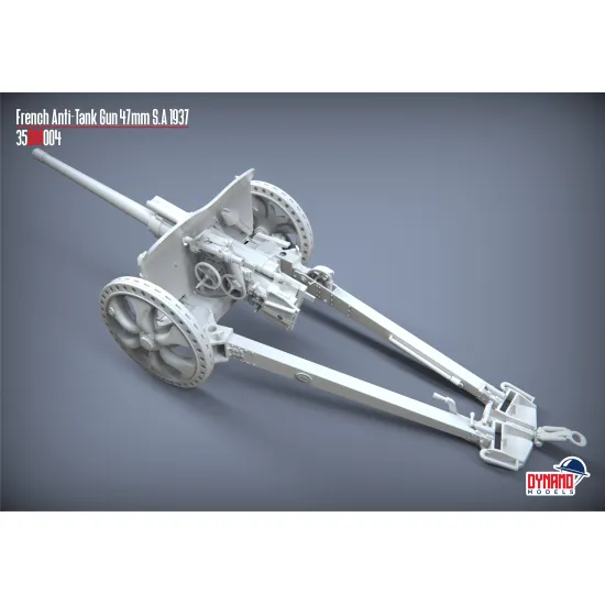 Dynamo Models 35dm004p 1/35 French Anti-tank Gun 47mm S.a 37 Plastic Kit
