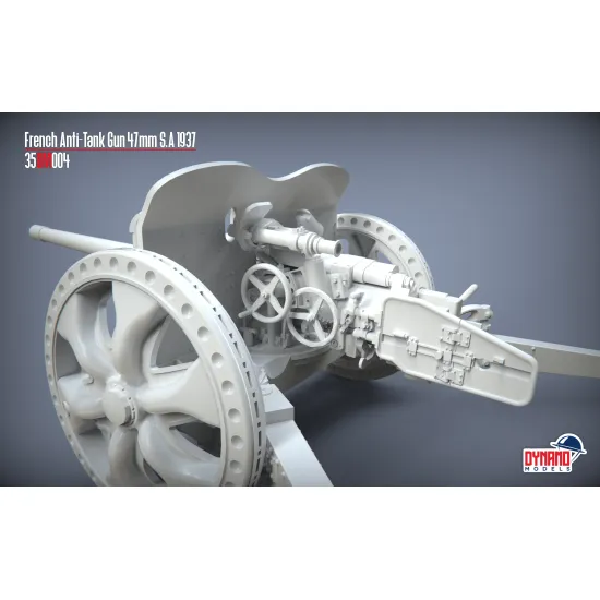 Dynamo Models 35dm004d 1/35 French Anti-tank Gun 47mm S.a 37 And Crew 4 Figures