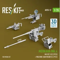 Reskit Rs-av35-0012 1/35 Merkava Mk4 Mg Set V2 2 Pcs Machine Gun Mounts 2 Pcs For Meng Kit 3d Printed