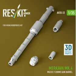 Reskit Rs-av35-0022 1/35 Merkava Mk4 Mg253 120mm Gun Barrel For Meng/Hobbyboss Kit 3d Printed