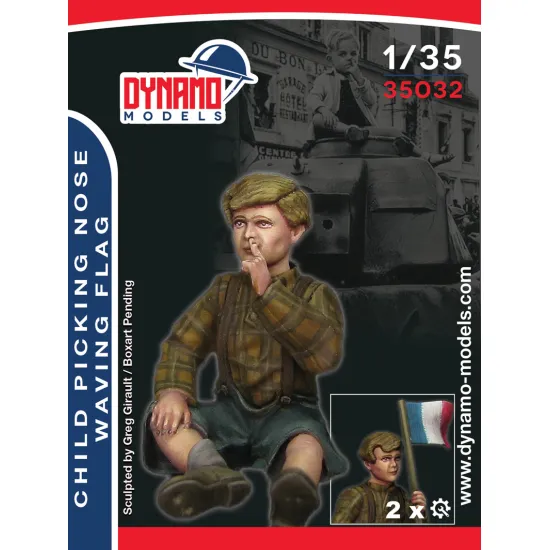 Dynamo Models 35032 1/35 Little Boy Picking Nose/Waving Flag 3d Print Resin Kit