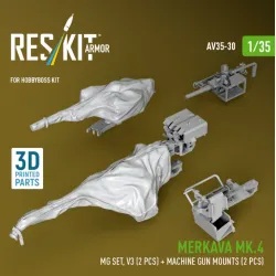 Reskit Rs-av35-0030 1/35 Merkava Mk4 Mg Set V3 2 Pcs Machine Gun Mounts 2 Pcs For Hobbyboss Kit 3d Printed