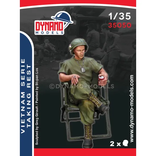 Dynamo Models 35050 1/35 Us Soldier In Vietnam Taking A Rest 3d Print Resin Kit