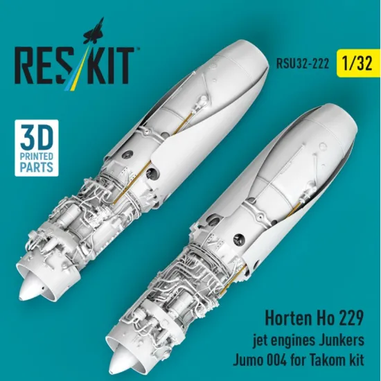Reskit Rsu32-0222 1/32 Horten Ho 229 Jet Engines Junkers Jumo 004 2 Pcs For Takom Kit 3d Printed