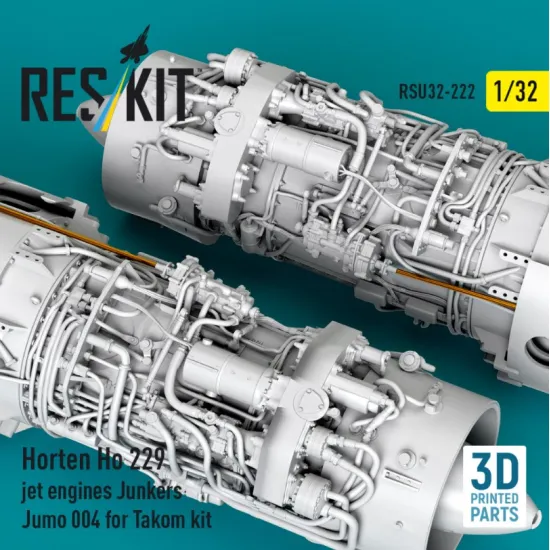 Reskit Rsu32-0222 1/32 Horten Ho 229 Jet Engines Junkers Jumo 004 2 Pcs For Takom Kit 3d Printed