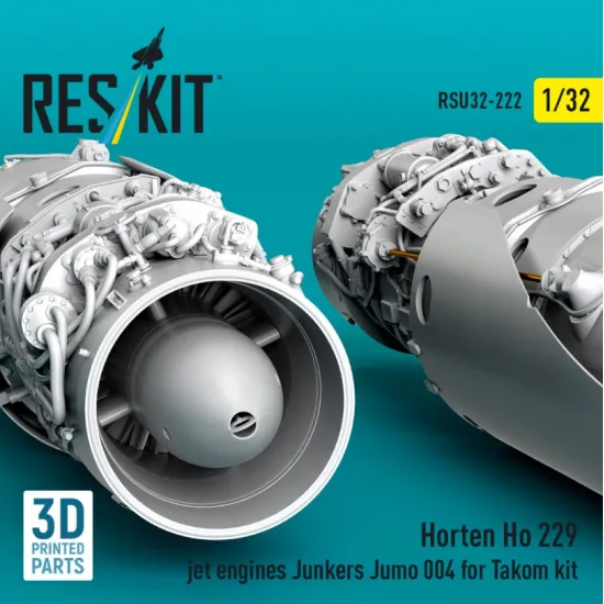 Reskit Rsu32-0222 1/32 Horten Ho 229 Jet Engines Junkers Jumo 004 2 Pcs For Takom Kit 3d Printed
