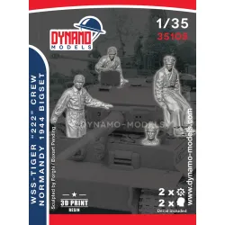 Dynamo Models 35108 1/35 Wss Tiger 222 Crew Normandy 4 Figures Includes Decals 3d Printed Kit