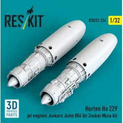 Reskit Rsu32-0224 1/32 Horten Ho 229 Jet Engines Junkers Jumo 004 2 Pcs For Zoukei-mura Kit 3d Printed