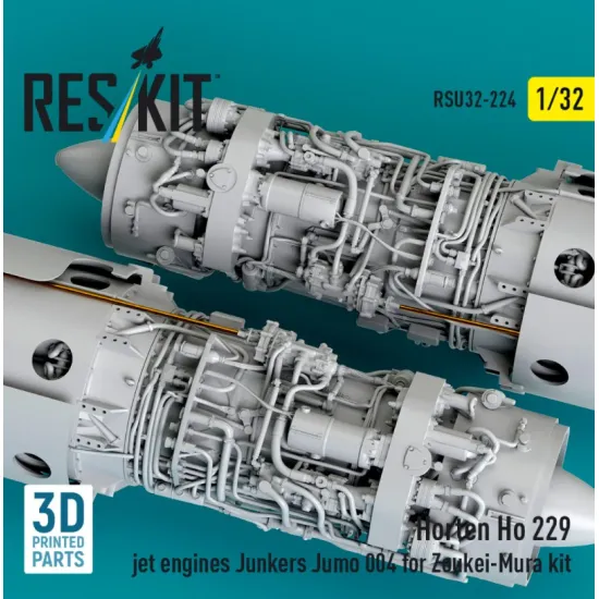 Reskit Rsu32-0224 1/32 Horten Ho 229 Jet Engines Junkers Jumo 004 2 Pcs For Zoukei-mura Kit 3d Printed
